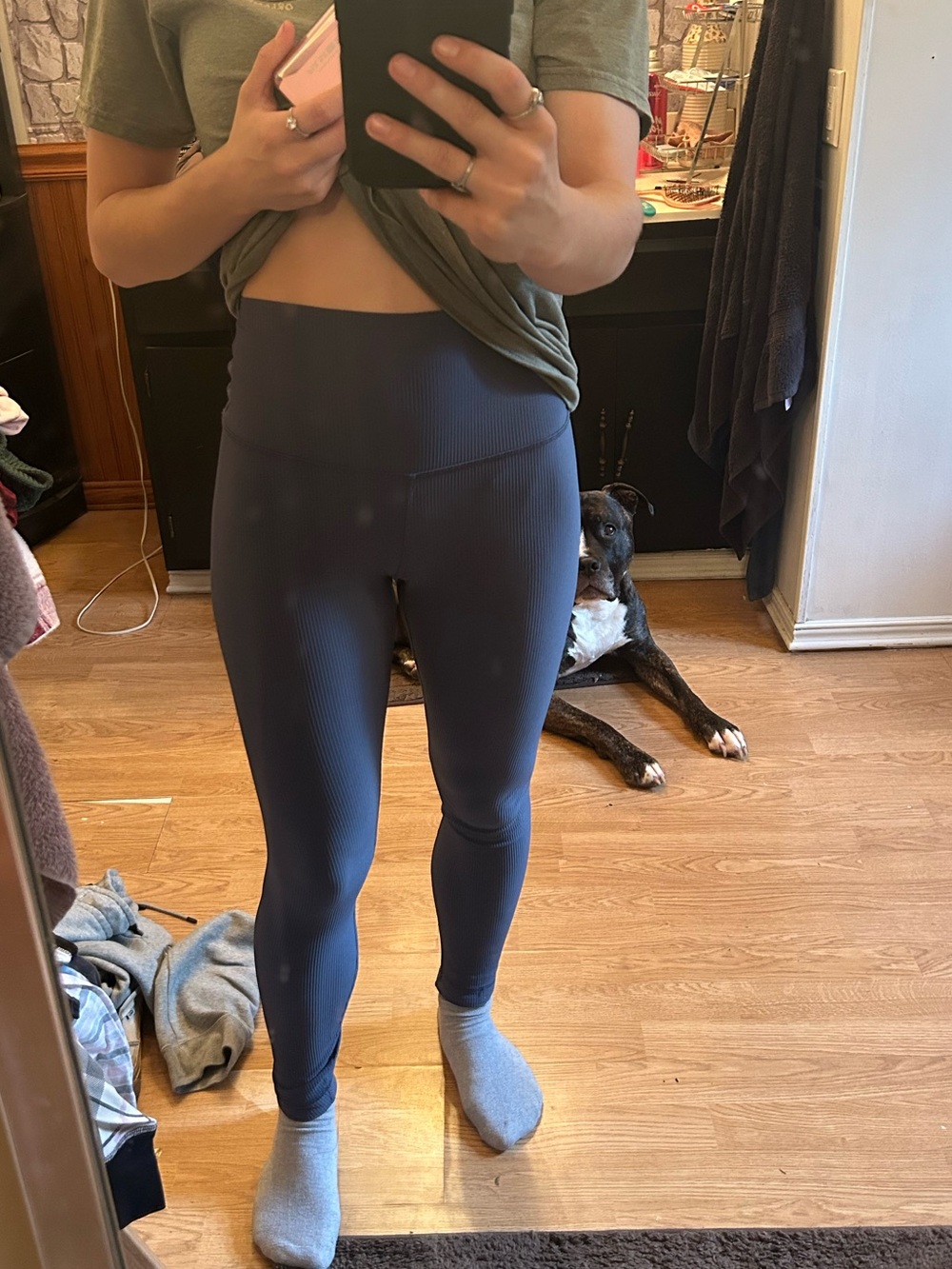 Blue leggings
